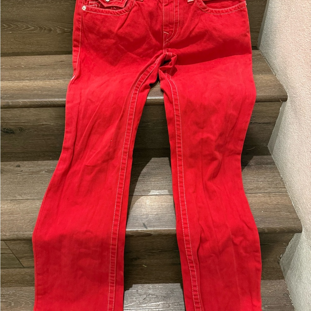 True Religion Red Men's Straight Jeans
